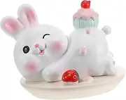 BESTYASH Mini Bunny Ornament - Car Dashboard Cute Resin Rabbit Figurine for Auto Decoration Rearview Mirror Accessories Present for Women and Fairy Garden Decor