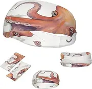 FJWSLCH Octopus tentacles Headbands for Women Men Non Slip Workout Sweatbands Adjustable Sports Hair Bands Elastic Head Bands Moisture Wicking Hairband for Running, Cycling, Yoga, Spa