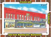 METAL SIGN - Illinois Postcard - Tri-City Hardware, Furniture & Frock Shoppe,