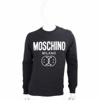 在飛比找Yahoo奇摩購物中心優惠-MOSCHINO Smiley 笑臉聯名字母毛圈襯裡黑色運動