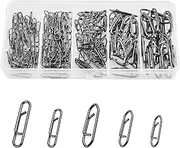 Power Fishing Clips Kit,155pcs High Strength Fishing Snaps Clips Lure Fast Change Snaps Stainless Steel Speed Clips Connector for Freshwater Saltwater Bass Pike