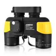 7X50 Binoculars with Compass BAK4 Prism High Power Waterproof Yellow For Hunting