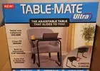 Table Mate Ultra TV Tray Folding Snack Table Blk Adjustable Angles 15 x 20"