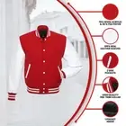 Unisex Baseball Bomber Varsity Jacket Wool/Leather Sleeve Quited Lined Rib-Trim