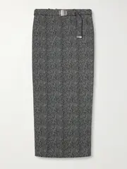 [STAUD] STAUD - Murray Belted Herringbone Tweed Maxi Skirt - Gray - US8 US 8 Gray