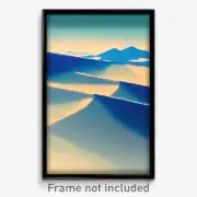 Pixel Art Poster - Blue Downs (8 Bit Psychedelic Trippy Weird Video Game Print)