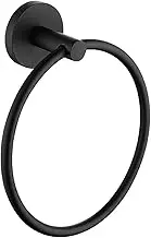 Matte Black Finish Bathroom Simple Stainless Steel Wall Mounted Towel Rack Towel Holder Hanger Towel Ring Storage Hanging Shelf Towel bar(1 PCS)