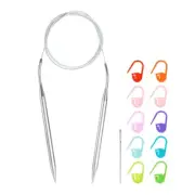 Knitting Needles Size US 10.75 Stainless Steel 39" Circular Needle with Needles