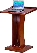 Presentation Podium, Podium Wood Stand Podium Stand Solid Wood Simple Conference Teacher Podium Reception Desk for Church and Schools