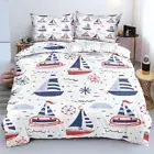 Sailboat Duvet Cover Full Size Compass Bedding Set Geometric Lines Bed Sets
