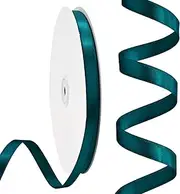 Rilisili Teal Satin Ribbon 3/8 Inch 50 Yards Double Faced Polyester Satin Ribbons for Gift Wrapping DIY Crafts Weddings Invitations Flower Bouquet Bow Making Home Decor Sewing