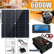 6000W Complete Solar Panel Kit Solar Power Generator 100A Home 110V/220V Set NEW