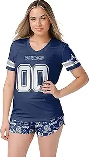 FOCO Women's NFL Team Logo Ladies Gameday Ready Jersey Pajama Set