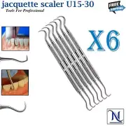 6Pcs Jacquette Scaler U15/30 Anterior Towner Tartar endotoxins Calculus Remover