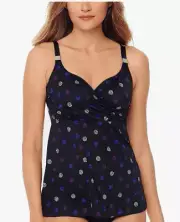 Miraclesuit Spot Surplice Underwire Tankini Top, Size 34DDD Multicolor 3359