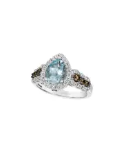 Le Vian Sea Blue Aquamarine 14K 1.96 ct. tw. Diamond & Aquamarine Half-Eternity Cocktail Ring