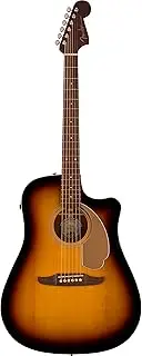 [Fender] Electric Acoustic Guitar Redondo Player, Walnut Fingerboard, Gold Pickguard, Sunburst with Soft Case