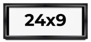 24x9 Shadow Box Frame Black | 1.25 inches Deep Real Wood Contemporary Shadowbox