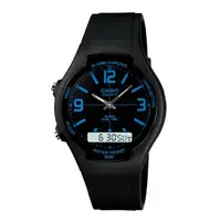 在飛比找momo購物網優惠-【CASIO 卡西歐】經典指針電子錶(AW-90H-2B)