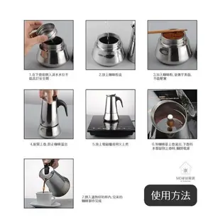 不鏽鋼摩卡壺 摩卡咖啡壺 義式濃縮咖啡 摩卡 摩卡壺 不鏽鋼咖啡壺 咖啡壺 濃縮咖啡 手沖咖啡 直火加熱