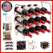 3-Tier Stackable Wine Rack in Copper Finish - Functional Storage for Home & Bar