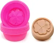 6PCS Silicone Four Leaf Clover Molds round Multifunctional Handmade Molds Mini C