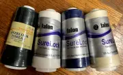 Lot of 4 Beige, White, Black, Green Thread Overlock Talon