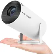 Magcubic HY300 Pro Projector - with Android 11, Smart Projector 1080P Full HD 4K Support, Outdoor Projector WiFi 6 BT 5.0 180°Rotatable Projector for Phone/Laptop/TV - White