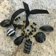 NEW Black Party Wine Glass Charm Rings Set Of 6. I will combine shipping.