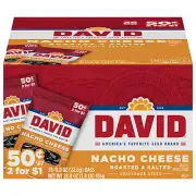 DAVID Sunflower Seeds, Nacho Cheese, 0.8-Ounce Bags (Box of 36 Count)