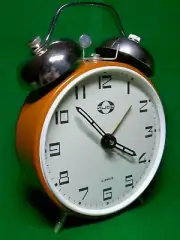 LOUD NEW OLD STOCK Vintage 70's KUCO USSR Winding Alarm Clock with Bells NR114B