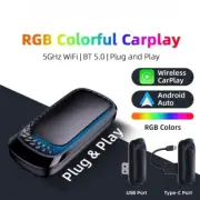 Wired to Wireless CarPlay RGB BOX Adapters Car Radio With USB / Type-C Plug Play