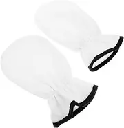 Mikinona 1 Pair Hand Wax Thermal Gloves Marine Fish Feeder Cosmetic Organizer Hair Pins Table Lampshade Women's Gloves Aquarium Feeder Care Headband Mini Bear Bouquet Polyester White