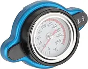 Universal Thermostatic Radiator Cap Water Tank Cover Leakproof with Temperature for Car Engine, Aluminum Alloy + Silicone Rubber Dark Blue (Big Head 1.3bar)