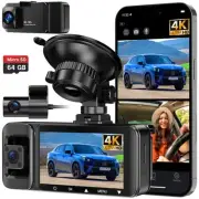 3 Channel Dash Cam Front Inside and Rear Wireless, 4K +1080P Car Dash Camera ...