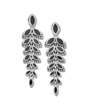 Samuel B. Silver 5.70 ct. tw. Black Spinel Feather Drop Earrings