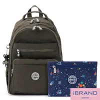 在飛比找momo購物網優惠-【iBrand】經典百搭輕盈多口袋後背包(森林綠)