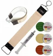 CHROMIUM IRON OXIDE DIAMOND PASTE & LEATHER STROP SHARPENING RAZOR KNIFE 10ml