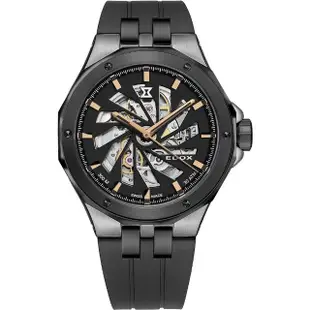 【EDOX 伊度】Delfin 魔幻巡洋系列鏤空潛水機械錶-43mm(E85304.357GN.NRN1)