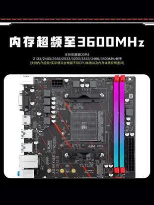 精粵AM4主板B350全新M.2臺式機AMD銳龍1/2/3代DDR4 A320M電腦A520