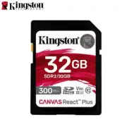 SD Memory Card Kingston 32 GB V90 UHS-II Canvas React Plus SD 8K/3D/VR Cameras