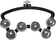 Hoement Sturdy Drum Mount Tambourine Durable Percussion Instrument for Drummers Melodious Tones Present for Music Lovers Compatible with Snare Drums