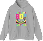 [X.Style] This is My 90s Costume 1990s Theme Party Nineties Styles Fashion Outfit Hoodie for Adults Hooded Neck Long Sleeve Pullover Grey 2XL