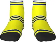 [JBYJBX] Yellow And Blue Stripes Print Adult Socks Womens Mens Workout Thermal Cozy All-Season Gift Holiday Articles Use, 1 Black, One Size