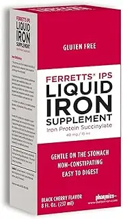Ferretts IPS Liquid Iron Supplement, Better Tolerability and Absorption- Strawberry Flavor, 8 Ounces
