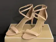 MICHAEL KORS Ava Patent Leather Strappy Sandal Size 10M Light Blush NIB