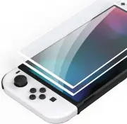 White Border Tempered Glass Screen Protector for Nintendo Switch OLED, Anti-Scra