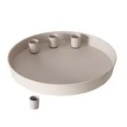 unbrand Magnetic Candle Tray For Taper Candles 23 Cm Round Metal Candle With 4 Magnetic Holders Decorative Tray Festive Advent Candle Stand Yellow