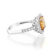 Natural Citrine & Created White Sapphire Ring Sterling Silver, N