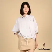 在飛比找momo購物網優惠-【Hush Puppies】女裝 襯衫 直條紋寬鬆剪裁後褶襯